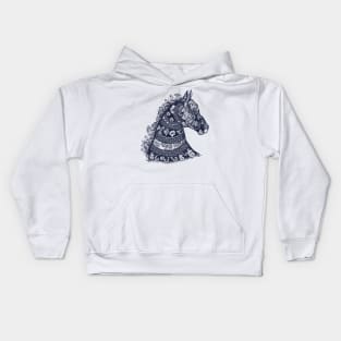 horse tattoo floral Kids Hoodie